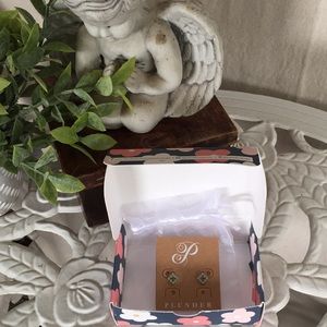 Turquoise and gold dainty post earrings